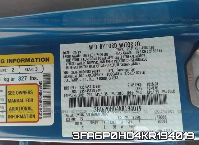 3FA6P0HD4KR194019 фото 10