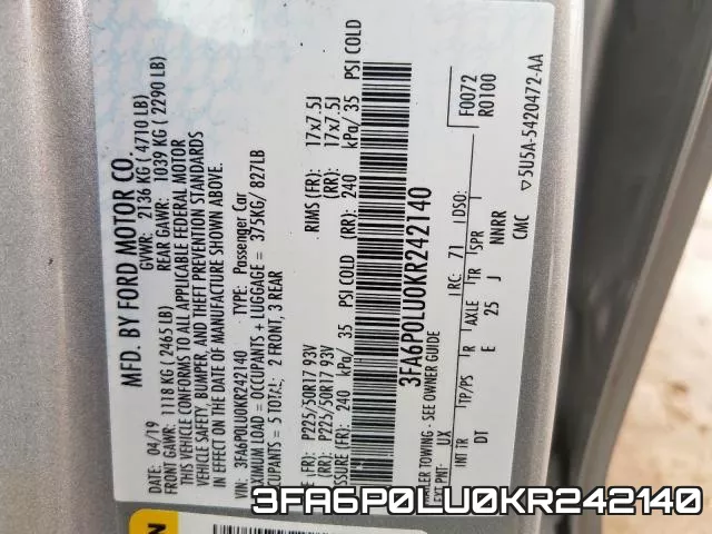 3FA6P0LU0KR242140 фото 2