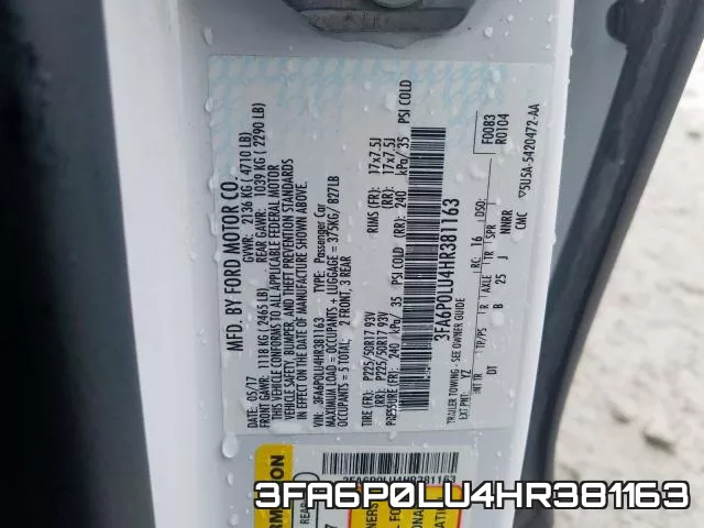 3FA6P0LU4HR381163 фото 2