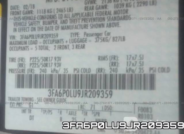 3FA6P0LU9JR209359 фото 10