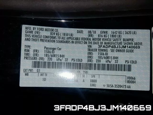 3FADP4BJ3JM140669 фото 2