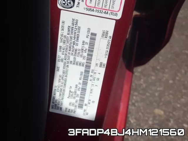 3FADP4BJ4HM121560 фото 2