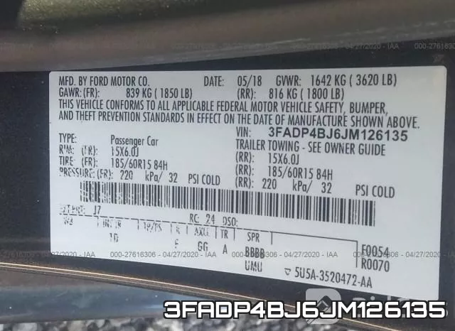 3FADP4BJ6JM126135 фото 10