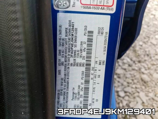 3FADP4EJ9KM129401 фото 2