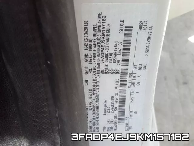 3FADP4EJ9KM157182 фото 2