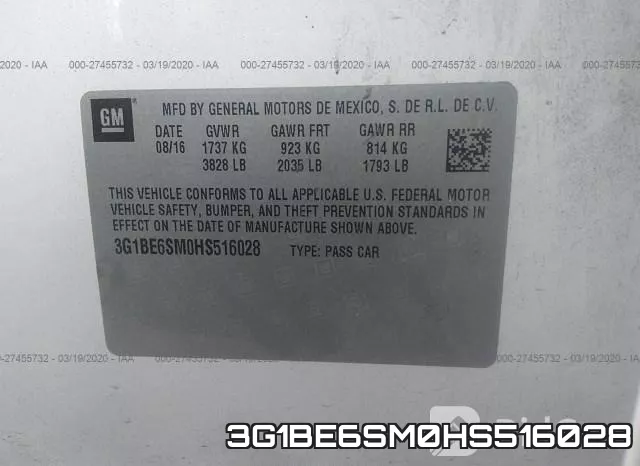 3G1BE6SM0HS516028 фото 10