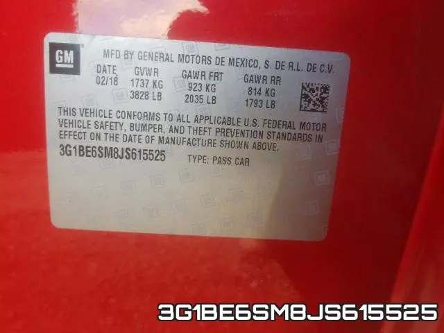 3G1BE6SM8JS615525 фото 2
