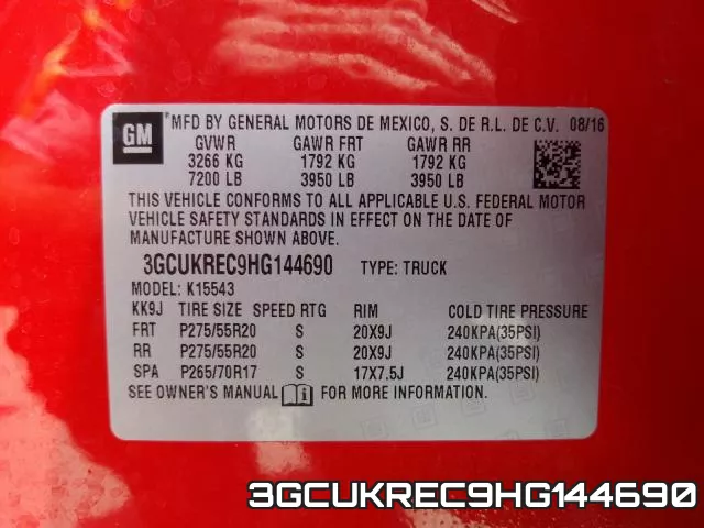 3GCUKREC9HG144690 фото 2