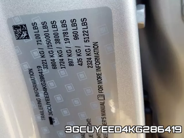 3GCUYEED4KG286419 фото 2