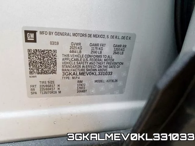 3GKALMEV0KL331033 фото 2