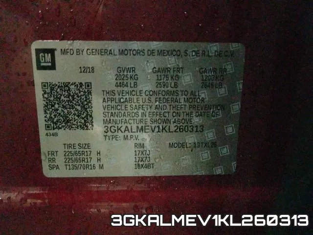 3GKALMEV1KL260313 фото 2