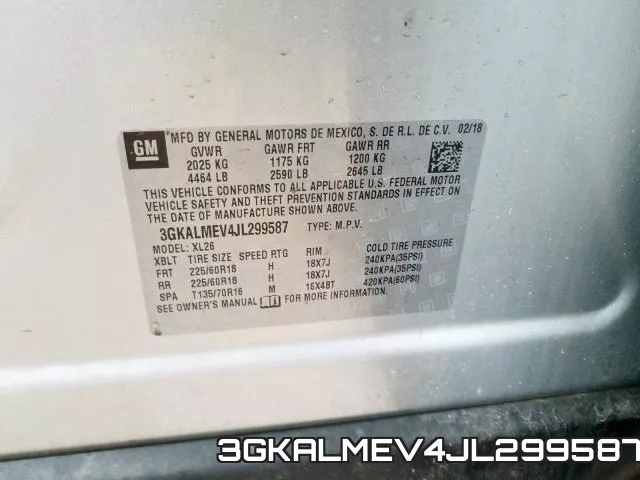 3GKALMEV4JL299587 фото 2