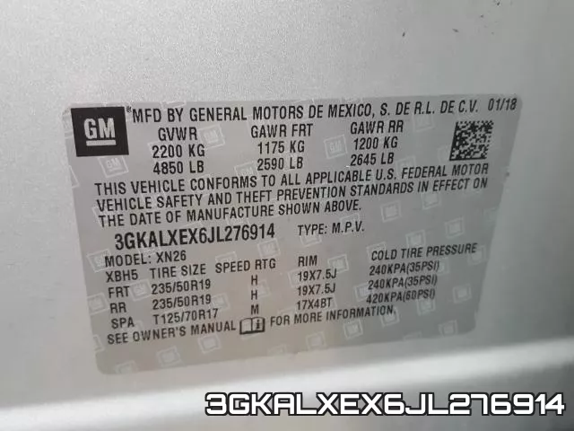 3GKALXEX6JL276914 фото 2