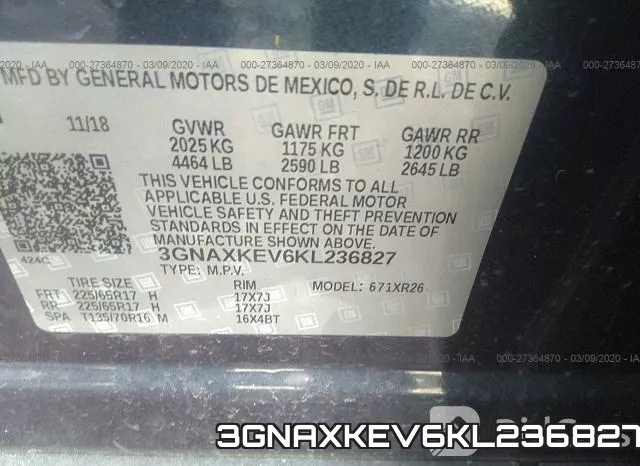3GNAXKEV6KL236827 фото 10