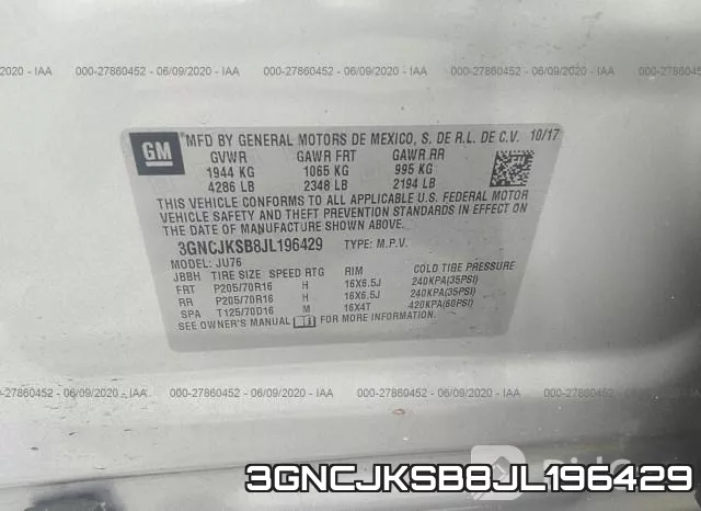 3GNCJKSB8JL196429 фото 10