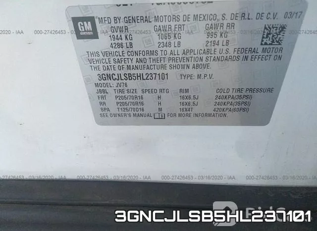 3GNCJLSB5HL237101 фото 10