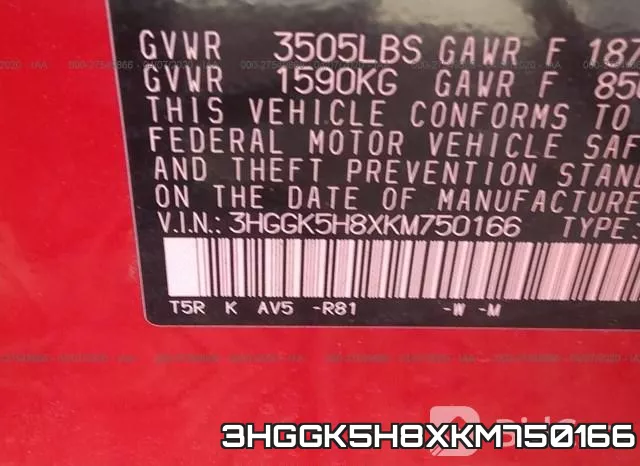 3HGGK5H8XKM750166 фото 10