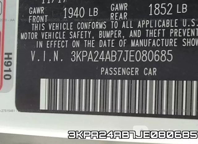 3KPA24AB7JE080685 фото 10