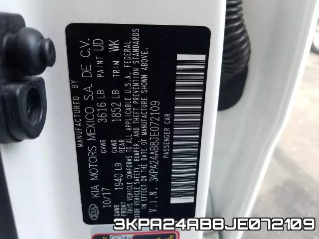 3KPA24AB8JE072109 фото 2