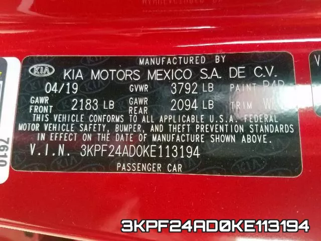 3KPF24AD0KE113194 фото 2