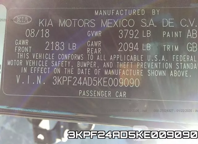 3KPF24AD5KE009090 фото 10