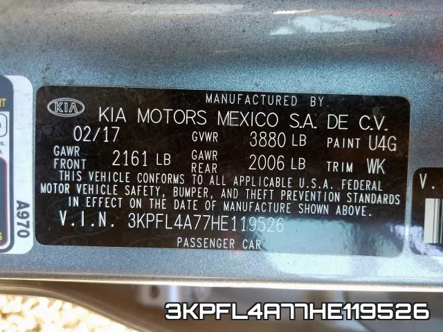 3KPFL4A77HE119526 фото 2