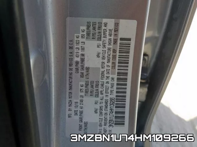 3MZBN1U74HM109266 фото 2