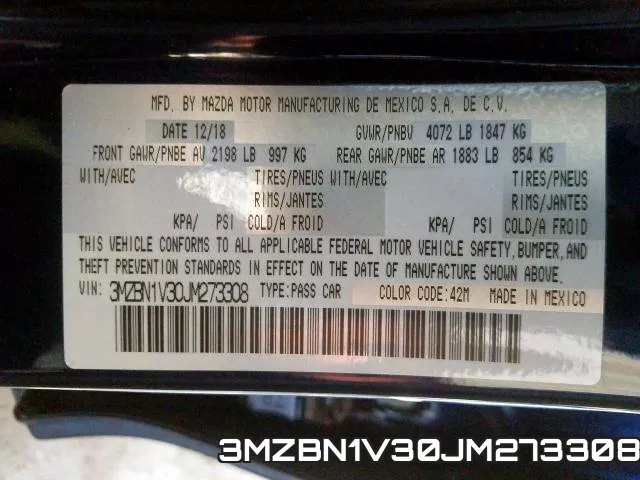 3MZBN1V30JM273308 фото 2