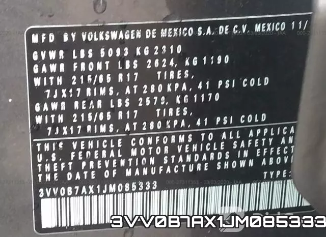 3VV0B7AX1JM085333 фото 10