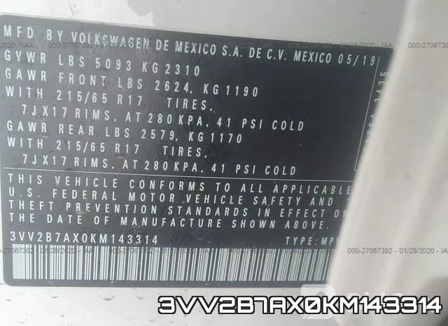 3VV2B7AX0KM143314 фото 10