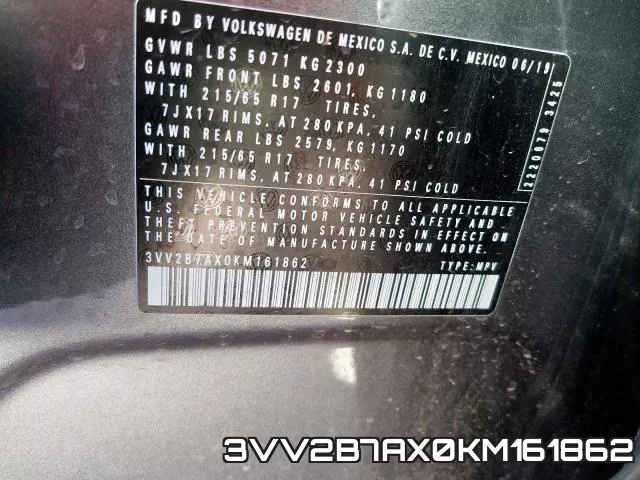3VV2B7AX0KM161862 фото 2