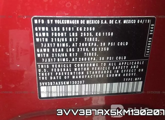 3VV3B7AX5KM130207 фото 10