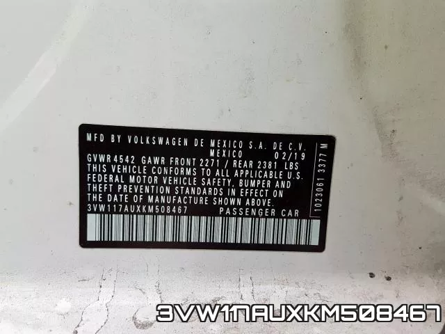 3VW117AUXKM508467 фото 2