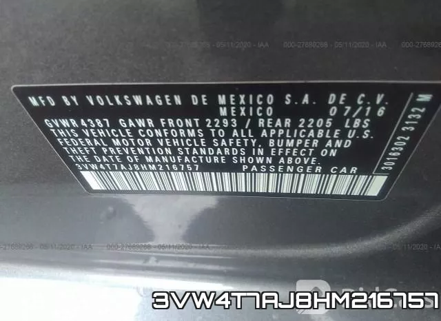 3VW4T7AJ8HM216757 фото 10