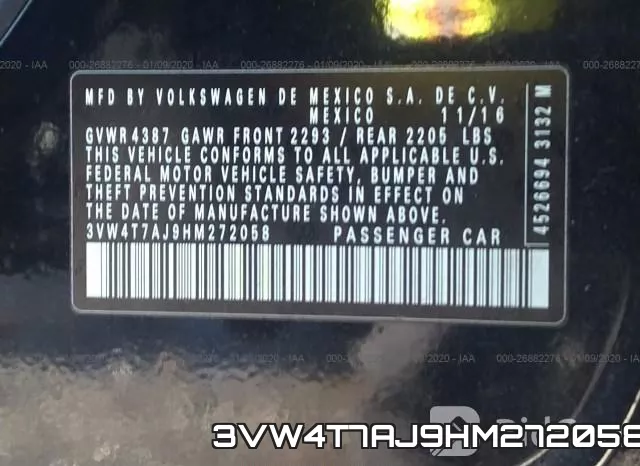 3VW4T7AJ9HM272058 фото 10