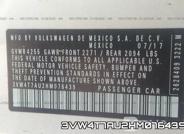 3VW4T7AU2HM076439 фото 10