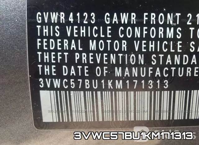 3VWC57BU1KM171313 фото 10