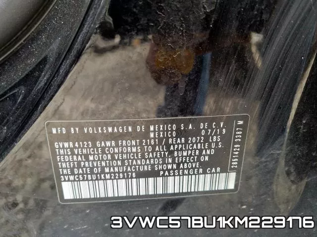 3VWC57BU1KM229176 фото 2
