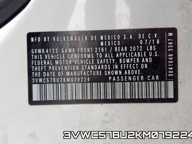 3VWC57BU2KM079224 фото 2