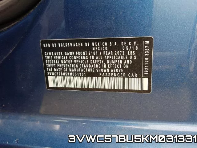 3VWC57BU5KM031331 фото 2