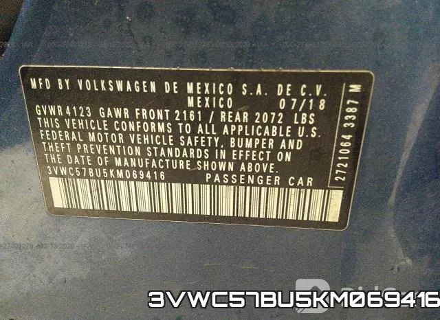 3VWC57BU5KM069416 фото 10