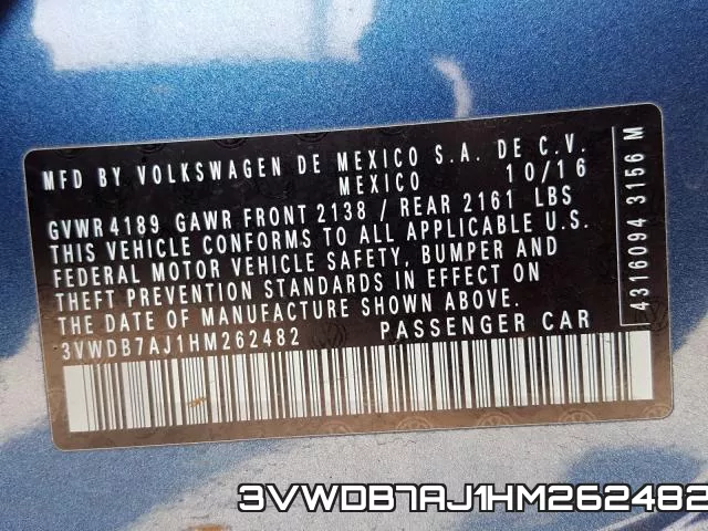 3VWDB7AJ1HM262482 фото 2