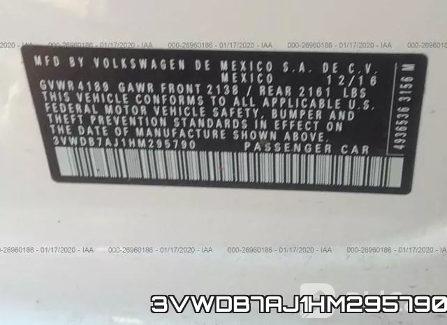 3VWDB7AJ1HM295790 фото 10
