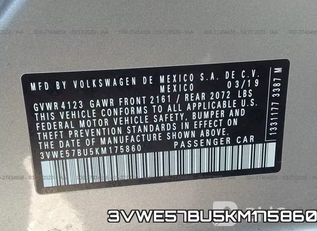 3VWE57BU5KM175860 фото 10