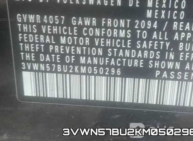 3VWN57BU2KM050296 фото 10