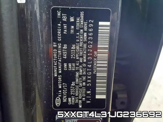 5XXGT4L31JG236692 фото 2