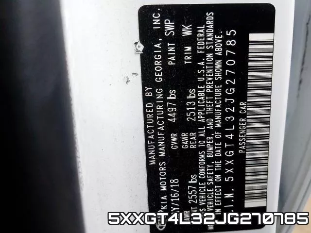 5XXGT4L32JG270785 фото 2