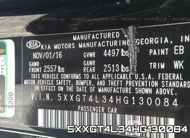 5XXGT4L34HG130084 фото 10