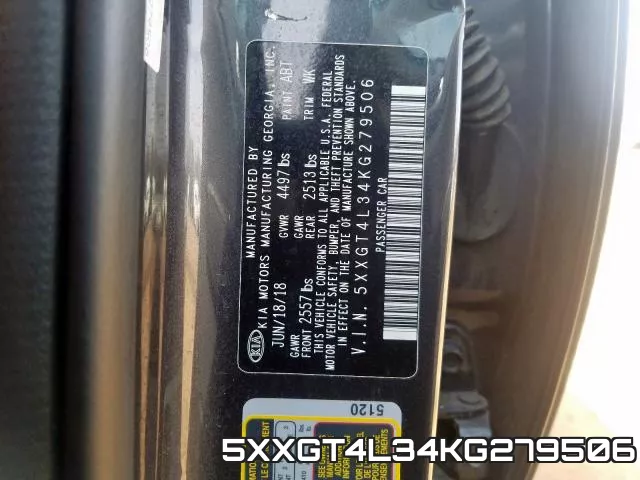 5XXGT4L34KG279506 фото 2