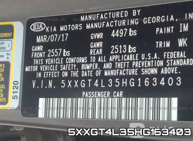 5XXGT4L35HG163403 фото 10
